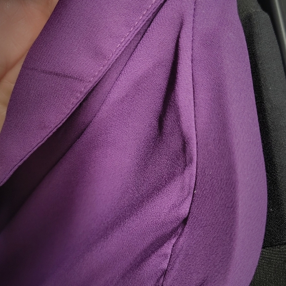 Michele Hope Deep Purple Button-Up Top 22/24 - Picture 6 of 6